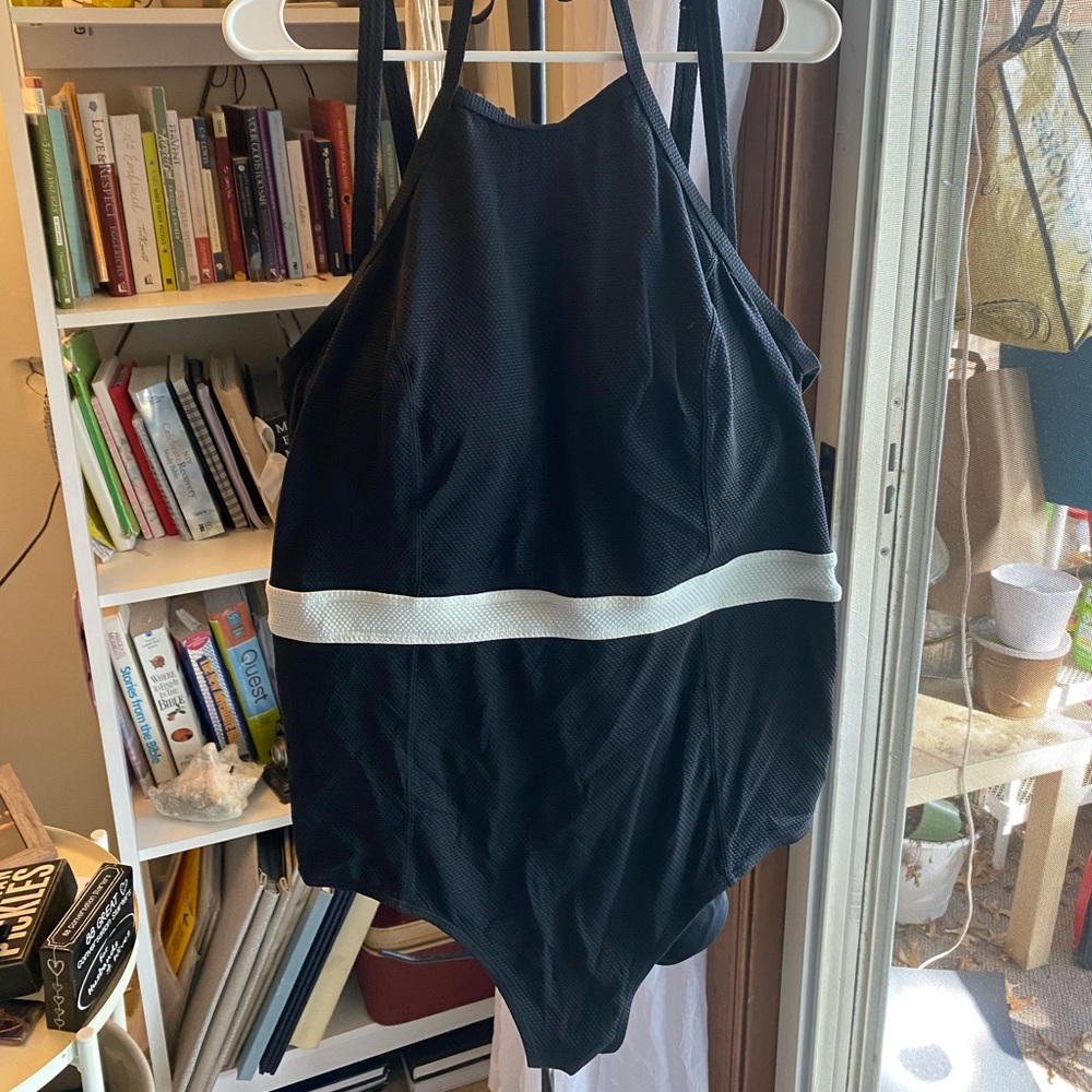 Torrid Textured Black and White One Piece Bathing Suit 3XL